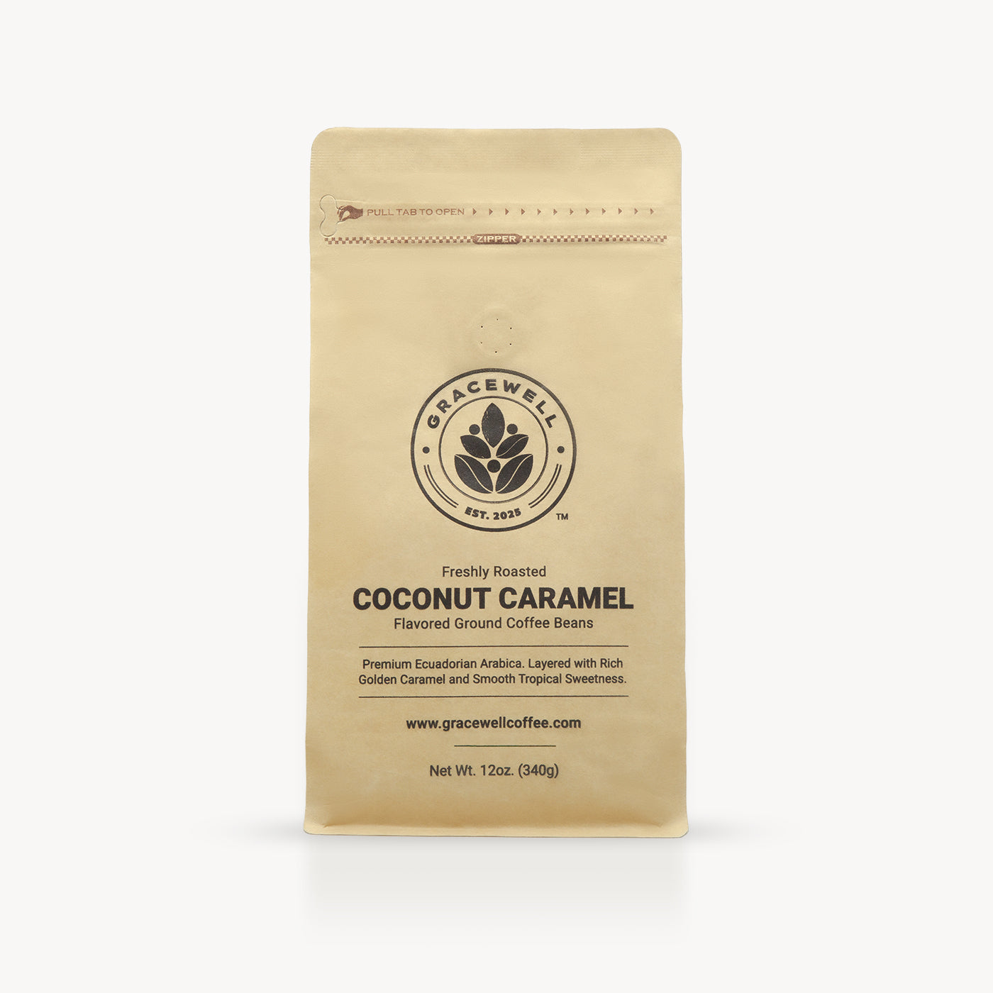 Coconut Caramel Flavored Ground Coffee – Ecuadorian Medium Roast
